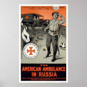Poster ambulance américaine en Russie
