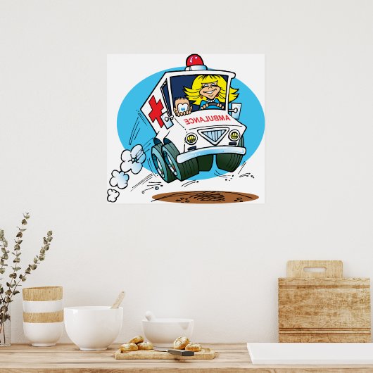 Poster Ambulance de dessin (Cuisine)