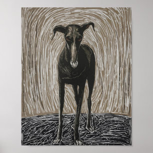 Poster Âme Déchaînée : Art Canin Expressionniste Moderne