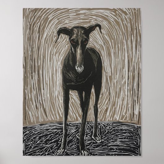 Poster Âme Déchaînée : Art Canin Expressionniste Moderne (Devant)