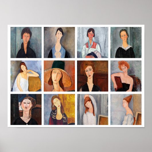 Poster Amedeo Modigliani - Collage de chefs-d'oeuvre (Devant)