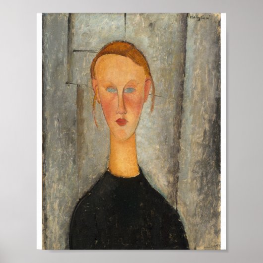 Poster Amedeo Modigliani - Fille aux yeux bleus (Devant)