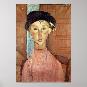 Poster Amedeo Modigliani - Fille avec Casquette