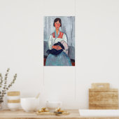 Poster Amedeo Modigliani - Gypsy Woman with Baby (Cuisine)