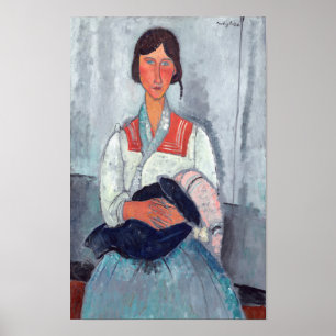 Poster Amedeo Modigliani - Gypsy Woman with Baby