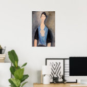 Poster Amedeo Modigliani - Jeune femme en bleu (Bureau à domicile)