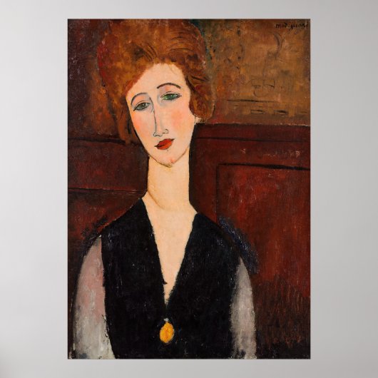 Poster Amedeo Modigliani - Portrait d'une femme (Devant)