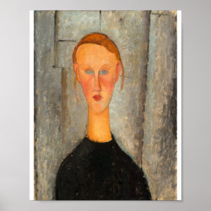 Poster Amedeo Modigliani - Une fille aux yeux bleus