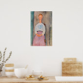 Poster Amedeo Modigliani - Une fille avec une blouse Polk (Cuisine)
