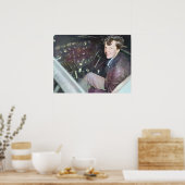 Poster Amelia Earhart Candid Avion Cockpit Coloré (Cuisine)