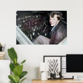 Poster Amelia Earhart Candid Avion Cockpit Photo 1937 (Bureau à domicile)