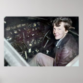 Poster Amelia Earhart Candid Avion Cockpit Photo 1937 (Devant)