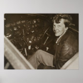 Poster Amelia Earhart Candid Avion Cockpit Photo 1937 (Devant)