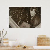 Poster Amelia Earhart Candid Avion Cockpit Photo 1937 (Cuisine)