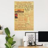Poster Amelia Earhart envoie Radio Sos Sepia 1937 Post (Bureau à domicile)