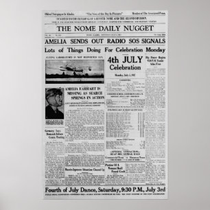 Poster Amelia Earhart envoie un SOS radio le 3 juillet 19