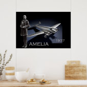 Poster Amelia Earhart et son avion Lockheed Electra (Cuisine)