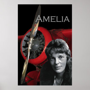 Poster Amelia Earhart et son Lockheed Electra