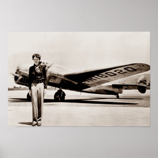 Poster Amelia Earhart Lockheed Electra C 1937 Sepia Poste (Devant)