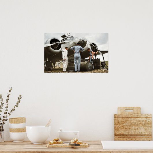 Poster Amelia Earhart Lockheed Model 10 Electra 1937 (Cuisine)