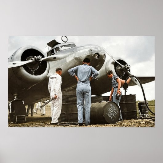 Poster Amelia Earhart Lockheed Model 10 Electra 1937 (Devant)