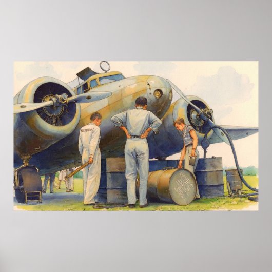 Poster Amelia Earhart Lockheed Model 10 Electra 1937 (Devant)