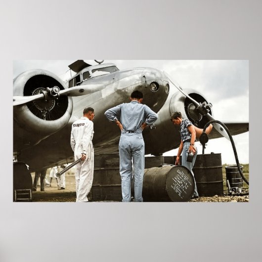 Poster Amelia Earhart Lockheed Model 10 Electra 1937 rest (Devant)