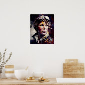 Poster Amelia Earhart peinture à l'huile originale Imprim (Cuisine)