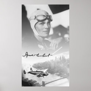 Poster AMELIA et son AVION LOCKHEED ELECTRA