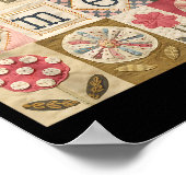Poster Amen Patchwork Fleur Joyeuses Pâques Jésus Chrétie (Coin)