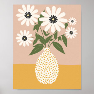 Poster Aménagement Fleur Dans Le Vase 03 Jaune