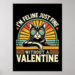 Poster Amende Feline sans Valentine Cat Anti-Valentines