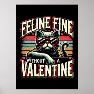 Poster Amende Feline sans Valentine Cat Anti-Valentines