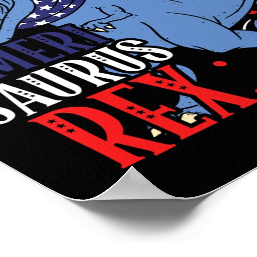 Poster Ameri Saurus Rex 4 juillet Indépendance des dinosa (Coin)