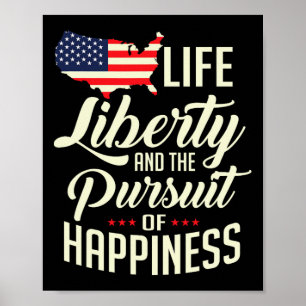 Poster America Life Liberty Et La Poursuite Du Bonheur