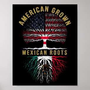 Poster Américain cultivé racines mexicaines amoureux du M