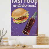 Poster américain de nourriture Vintage Far Food. (Cuisine)
