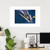 Poster americaine s cup Voile, voilier, course de voilier (Bureau à domicile)
