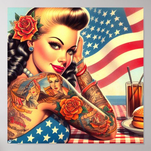 Poster Américaine tatouée (Devant)