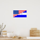 Poster américains honduras demi drapeau américain (Cuisine)