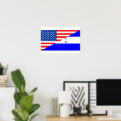 Poster américains honduras demi drapeau américain (Bureau à domicile)