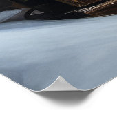 Poster American Akita Snowy Sleigh Ride Décor de Noël (Coin)