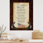 Poster "American Anthem" Patriotique Poème original Drape (Cuisine)