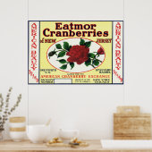 Poster American Beauty Eatmor Cranberries Marque Étiquett (Cuisine)