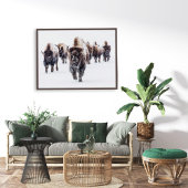 Poster American Bison Herd'art de la muraille de neige