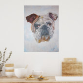 Poster American Bulldog Artistic Pet Portrait (Cuisine)