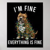 Poster American Bully Christmas I'm Fine Everything Is Fi (Devant)