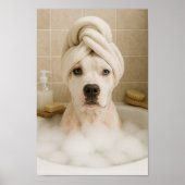 Poster american bully dog cute funny bathroom decor (Devant)