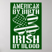 Poster American By Birth Irish By Blood Irish Drapeau amé (Devant)