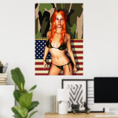 Poster American Camo Bikini Babe (Bureau à domicile)